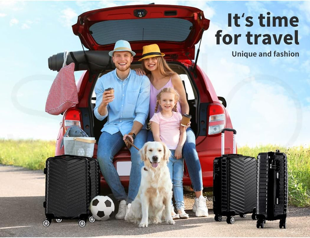 Black Compact Hard-Shell Carry-On Suitcase with 360° Spinner Wheels – Lightweight & Durable Travel Luggage