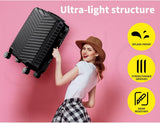 Black Compact Hard-Shell Carry-On Suitcase with 360° Spinner Wheels – Lightweight & Durable Travel Luggage