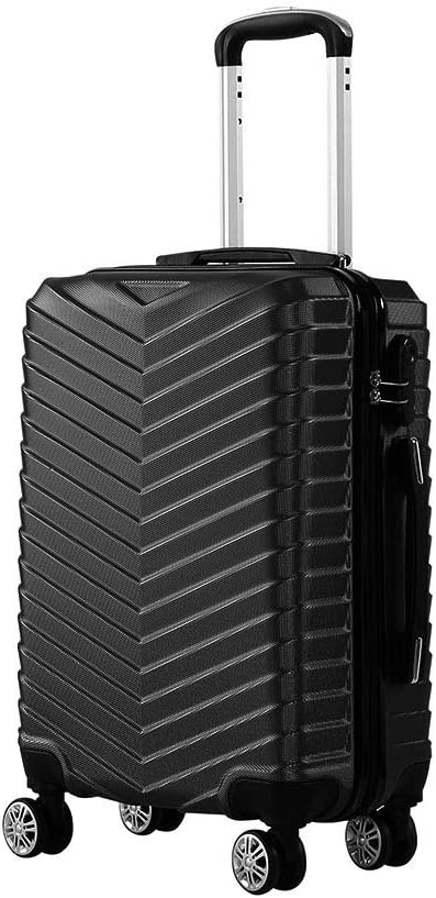 Black Compact Hard-Shell Carry-On Suitcase with 360° Spinner Wheels – Lightweight & Durable Travel Luggage