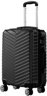Black Compact Hard-Shell Carry-On Suitcase with 360° Spinner Wheels – Lightweight & Durable Travel Luggage