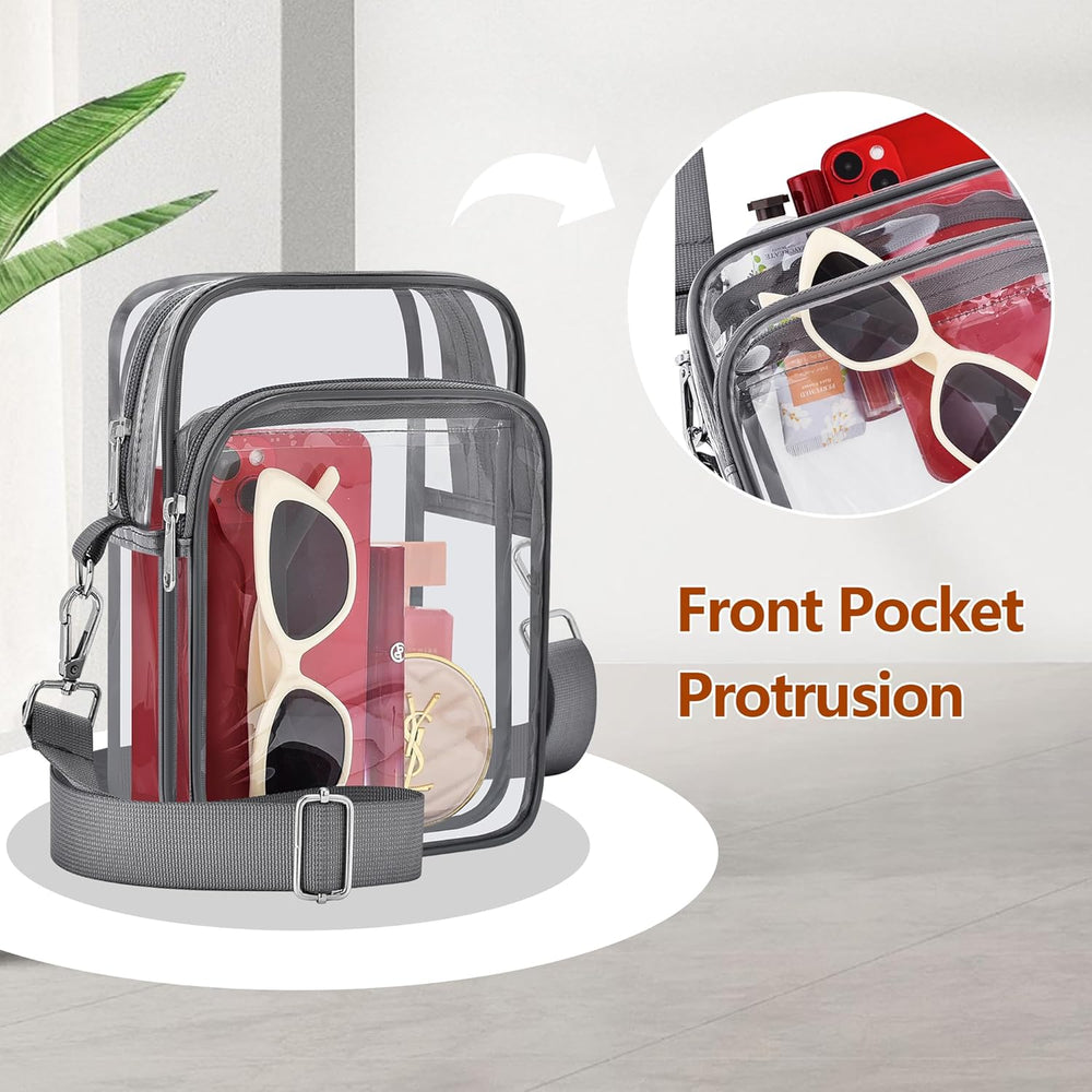 MiniVue Small Transparent Handbag with Removable Strap - Stylish & Versatile Clear Purse for Everyday Use