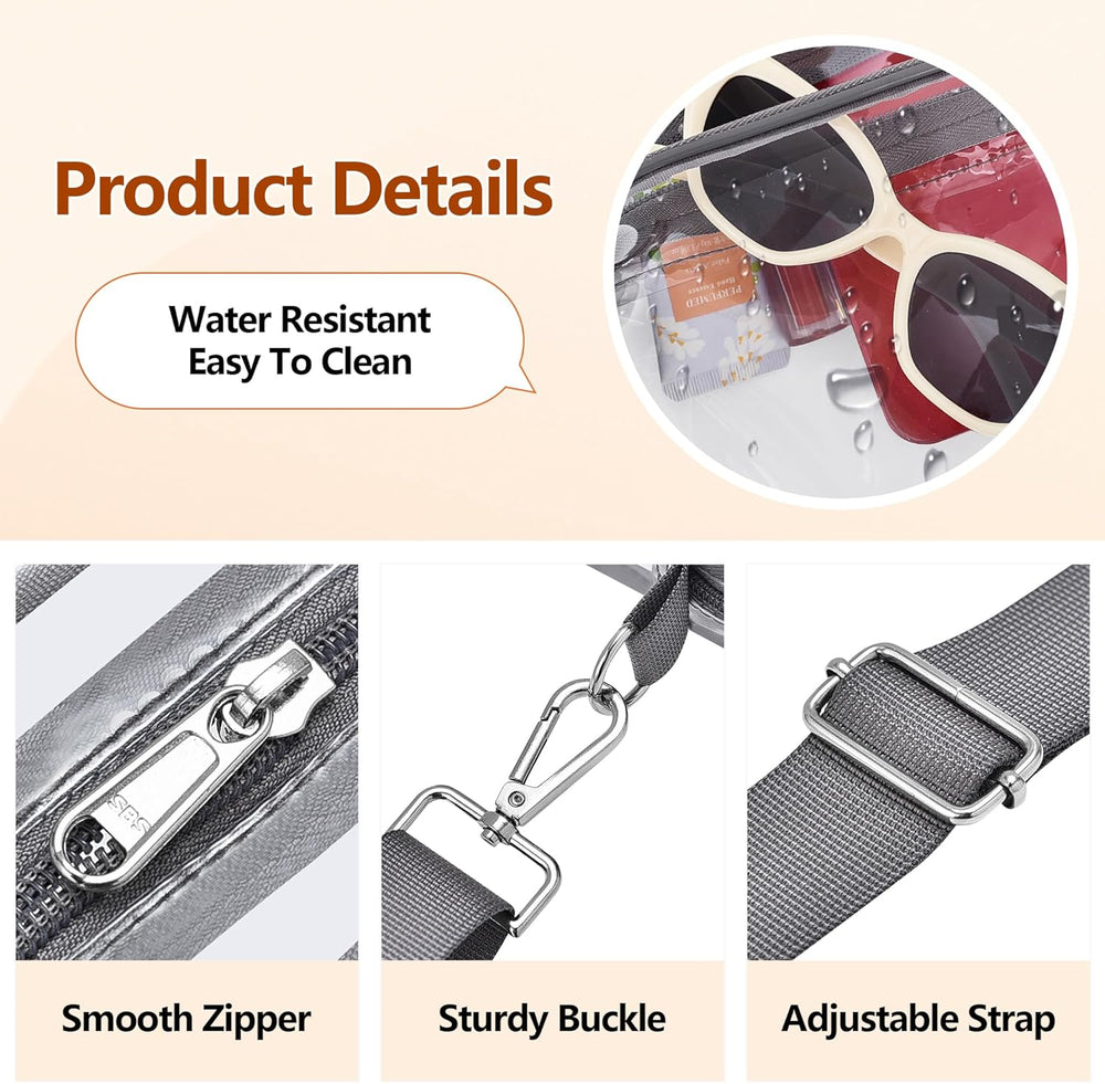 MiniVue Small Transparent Handbag with Removable Strap - Stylish & Versatile Clear Purse for Everyday Use