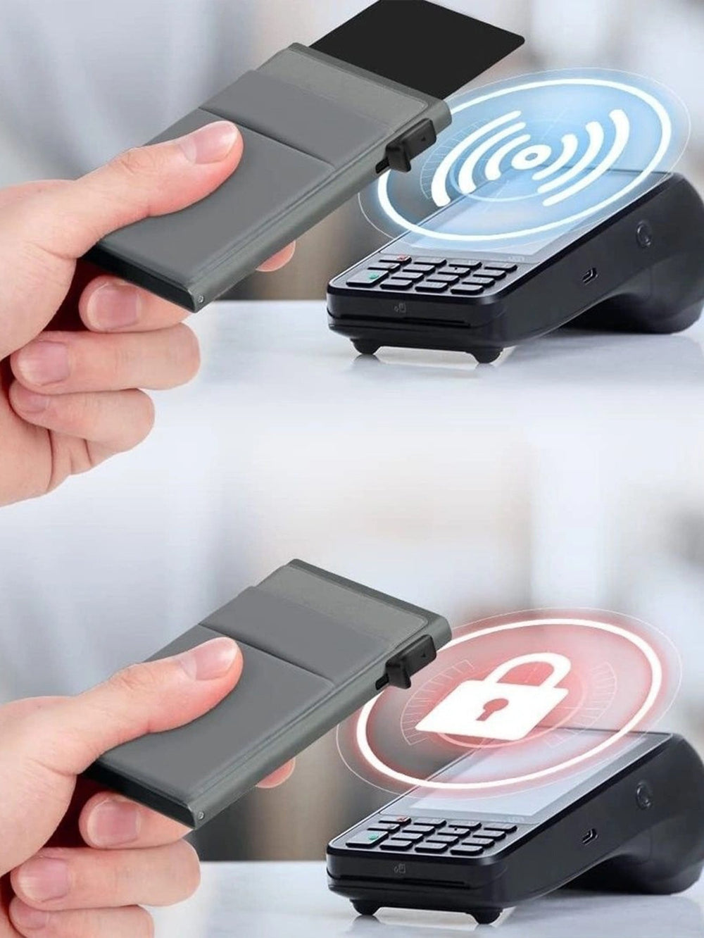Enhanced Product Title: **Slim RFID-Blocking Metal Wallet for Men - Ultra-Thin Mini Credit Card Holder** 

This title emphasizes key features like "RFID-Blocking" and "Ultra-Thin," which are likely to attract more attention in Google Shopping searches.
