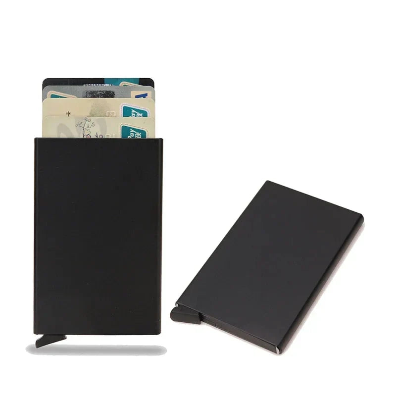 Enhanced Product Title: **Slim RFID-Blocking Metal Wallet for Men - Ultra-Thin Mini Credit Card Holder** 

This title emphasizes key features like "RFID-Blocking" and "Ultra-Thin," which are likely to attract more attention in Google Shopping searches.