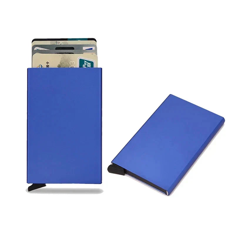 Enhanced Product Title: **Slim RFID-Blocking Metal Wallet for Men - Ultra-Thin Mini Credit Card Holder** 

This title emphasizes key features like "RFID-Blocking" and "Ultra-Thin," which are likely to attract more attention in Google Shopping searches.