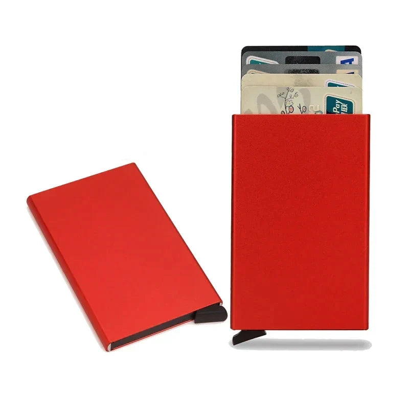 Enhanced Product Title: **Slim RFID-Blocking Metal Wallet for Men - Ultra-Thin Mini Credit Card Holder** 

This title emphasizes key features like "RFID-Blocking" and "Ultra-Thin," which are likely to attract more attention in Google Shopping searches.