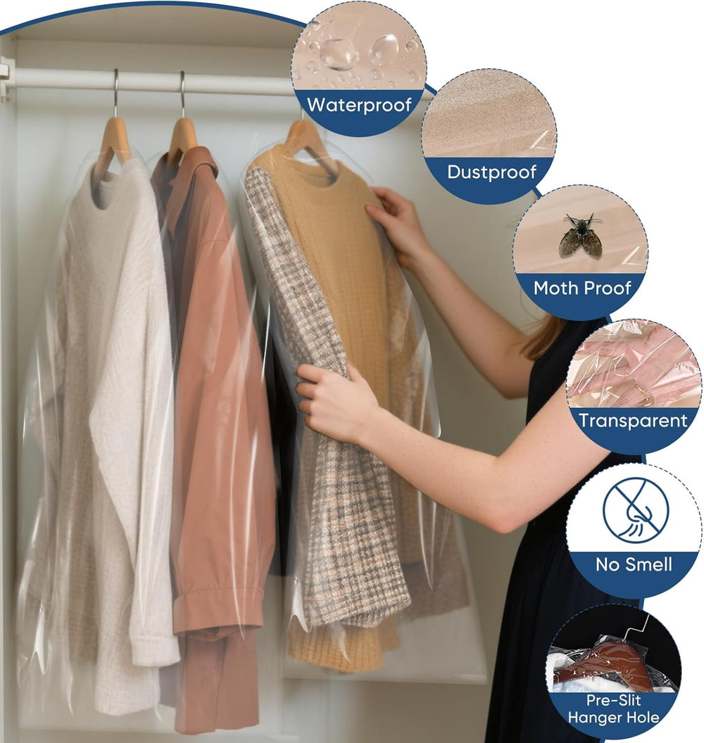 Premium Clear Garment Bag Set – Protective Clothing Covers for Travel & Storage | 5-Piece Set