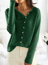Smooth Asymmetrical Vest with Button Closure - Sienna