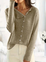 Smooth Asymmetrical Vest with Button Closure - Sienna