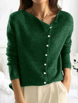 Smooth Asymmetrical Vest with Button Closure - Sienna