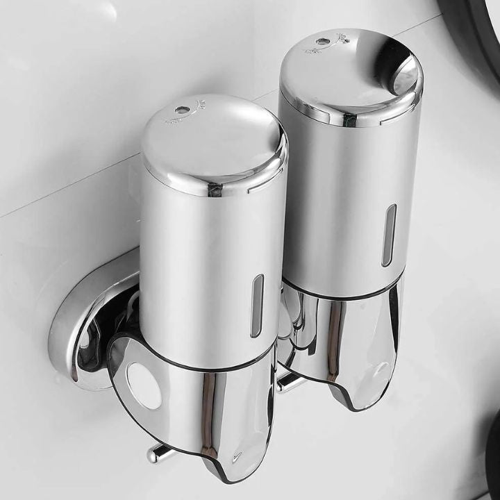 SOAPFORT Wall-Mounted Stainless Steel Soap Dispenser – Durable, Sleek Design for Home & Commercial Use