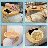 Sofa Side Table – Adjustable Folding, Solid Wood & Space-Saving Design
