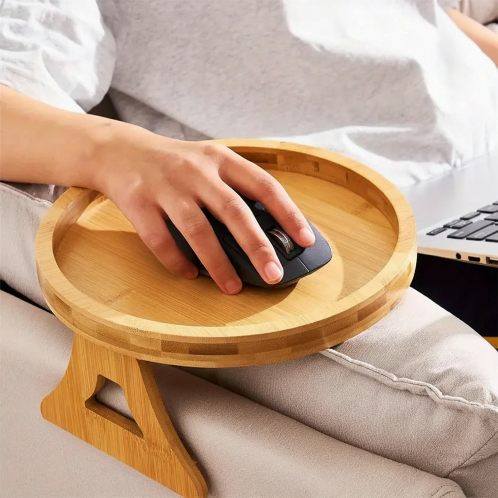 Sofa Side Table – Adjustable Folding, Solid Wood & Space-Saving Design