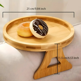 Sofa Side Table – Adjustable Folding, Solid Wood & Space-Saving Design