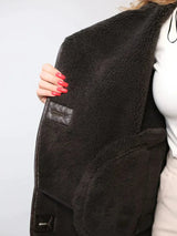 Women's oversized leather jacket, view 5