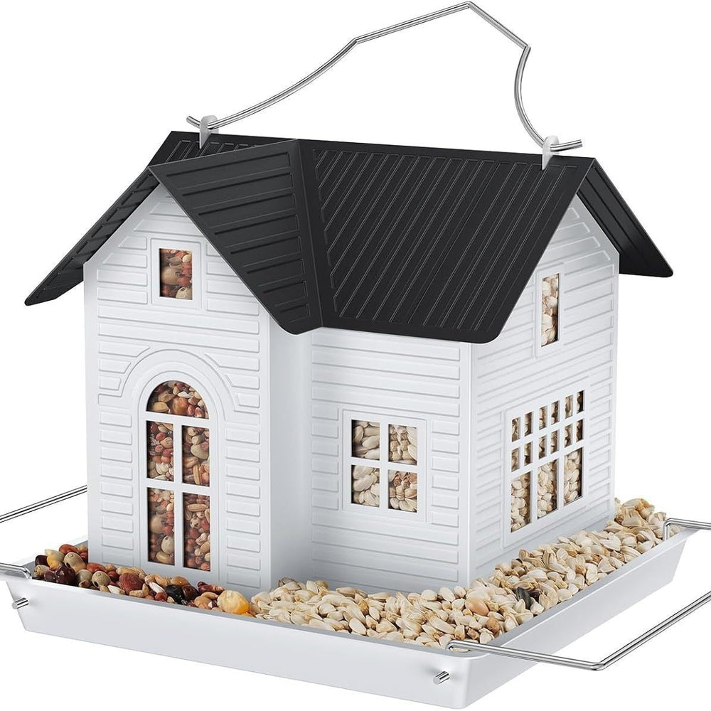 Solar-Powered Metal Bird Feeder - Hanging Garden House for Wild Birds