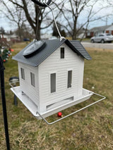 Solar-Powered Metal Bird Feeder - Hanging Garden House for Wild Birds