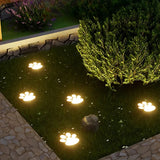 Solar Lights Paw Print Outdoor Waterproof Garden Path Decor