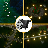 Solar Lights Paw Print Outdoor Waterproof Garden Path Decor