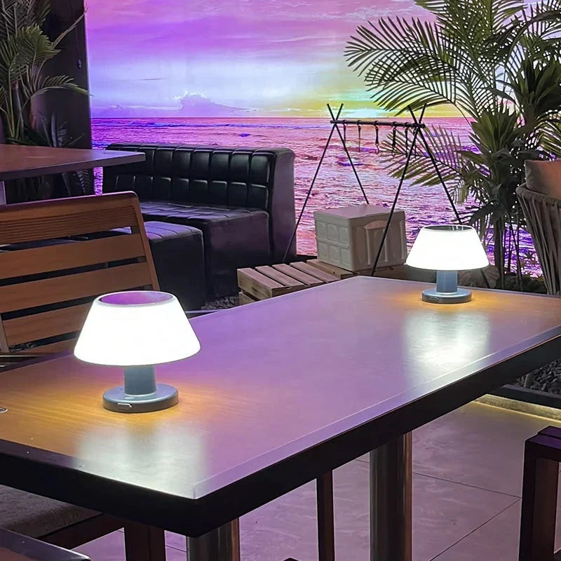 EcoGlow Solar Table Lamp - Sustainable Outdoor Lighting Solution with Adjustable Brightness