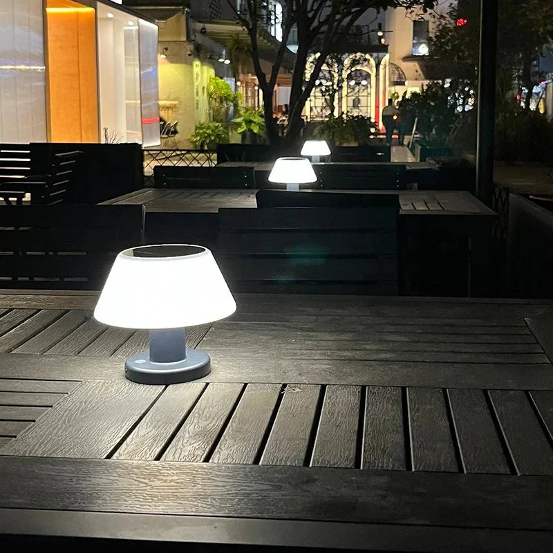 EcoGlow Solar Table Lamp - Sustainable Outdoor Lighting Solution with Adjustable Brightness