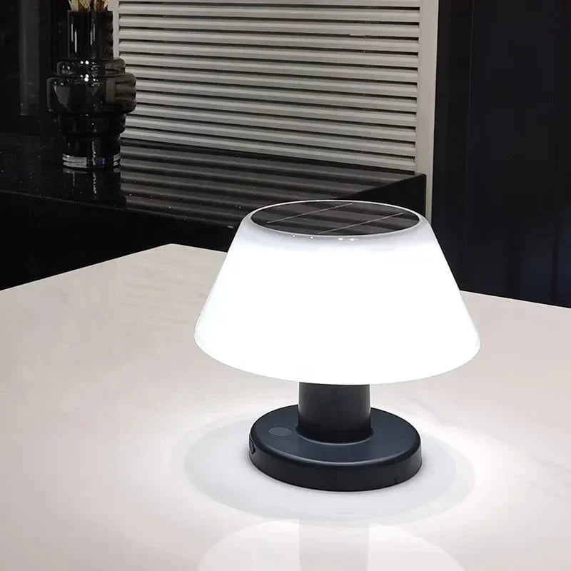 EcoGlow Solar Table Lamp - Sustainable Outdoor Lighting Solution with Adjustable Brightness
