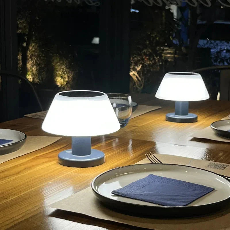 EcoGlow Solar Table Lamp - Sustainable Outdoor Lighting Solution with Adjustable Brightness