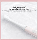 Waterproof Sonic Electric Toothbrush - USB Rechargeable, Advanced Cleaning Technology