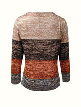 Ladies' sweater with block stripes and quarter zip – Mila - 4
