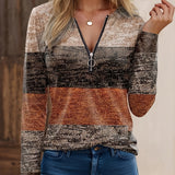 Ladies' sweater with block stripes and quarter zip – Mila - 7
