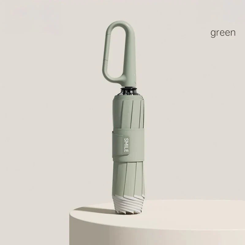 Compact Automatic Umbrella – Windproof Fiberglass, Reflective Strip & One-Button Open