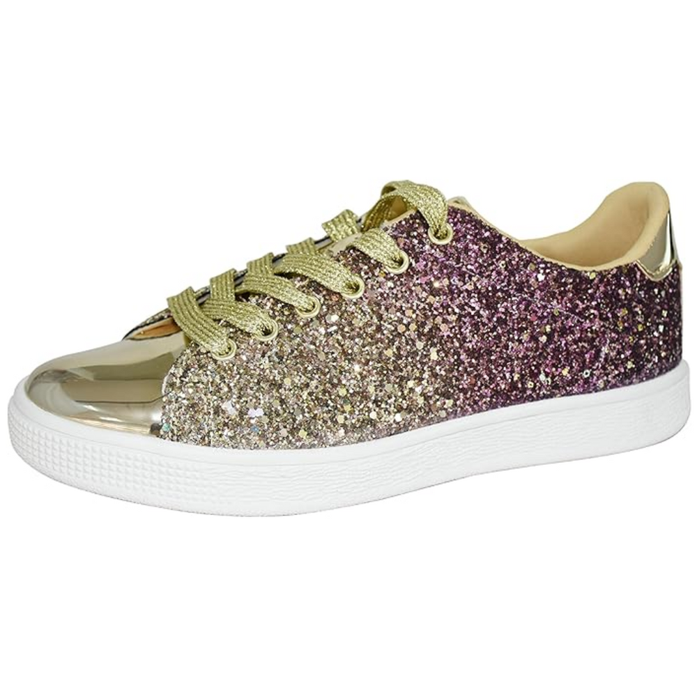 Xenia Sparkling Lace-Up Fashion Sneakers for Women - Stylish & Comfortable Ladies' Footwear