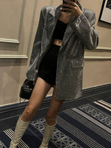 Sparkling Sequin Blazer - Celeste