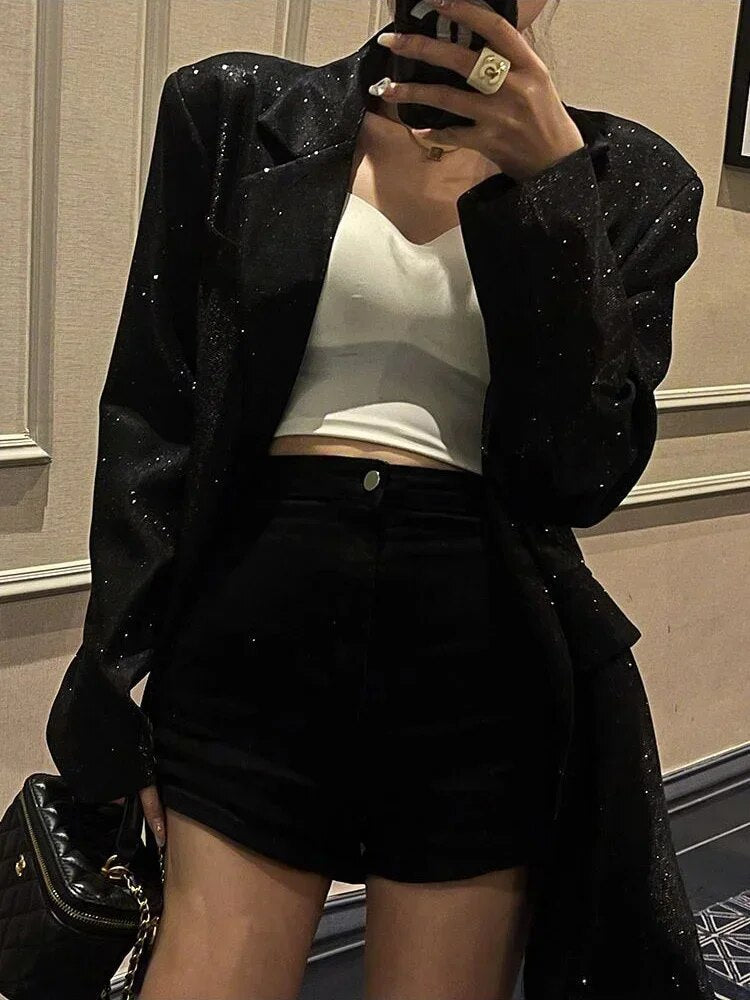 Sparkling Sequin Blazer - Celeste
