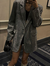 Sparkling Sequin Blazer - Celeste