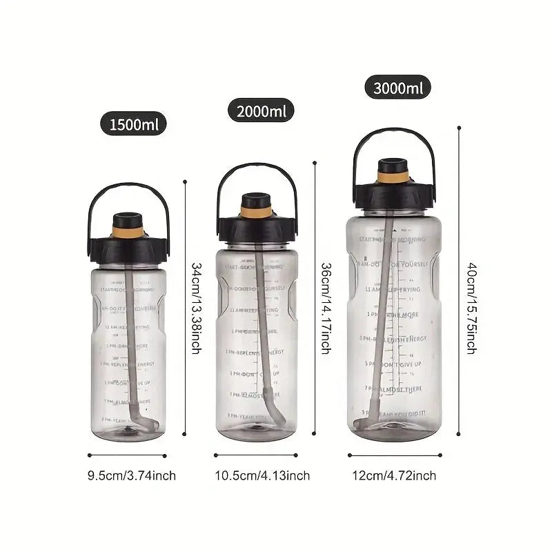 Premium Sports Water Bottle - 1.5L, 2L, 3L Sizes | BPA-Free, Leak-Proof, and Durable for Hydration on the Go