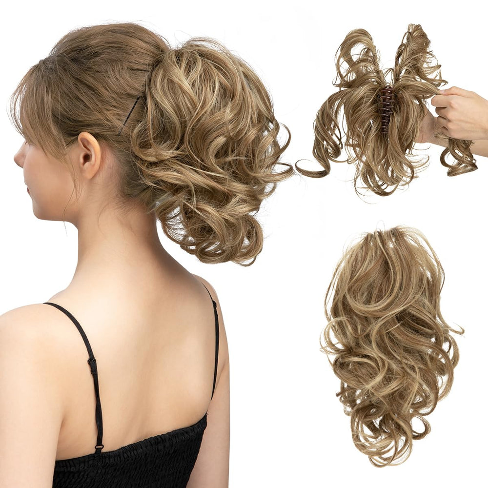 Mira Curly Ponytail Hair Extension - Light Brown