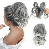 Mira Curly Ponytail Hair Extension - Silver Gray
