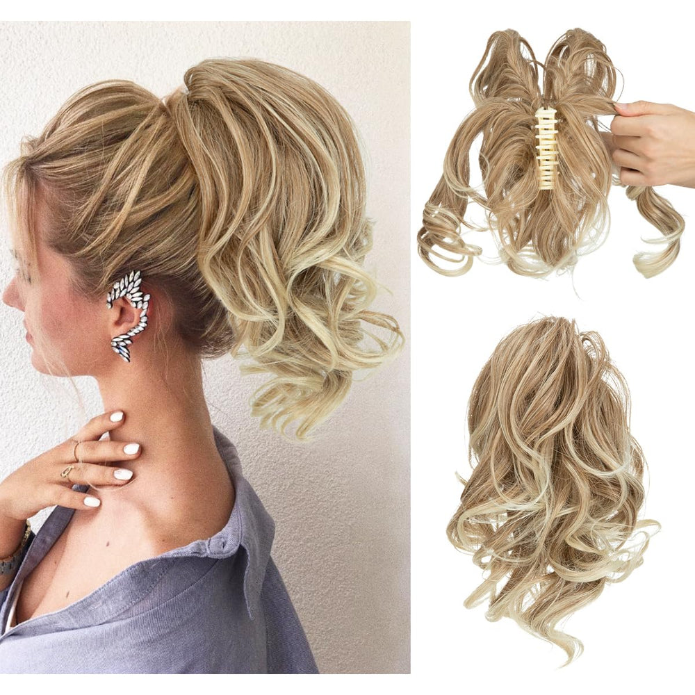 Mira Curly Ponytail Hair Extension - Dark Blonde