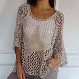 Jiah™ - Sternen Stricktop für Damen | Elegantes Strickoberteil mit Sternen-Muster | Perfekt für Freizeit und Alltag