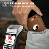 BowLift | Pop Up aluminum bag Money Clip Slim Leather Slots Credit Card Holder RFID Blocking Bifold Minimalist Wallet