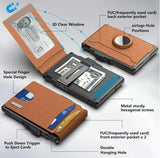 BowLift | Pop Up aluminum bag Money Clip Slim Leather Slots Credit Card Holder RFID Blocking Bifold Minimalist Wallet