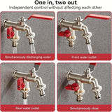 Dual-Outlet Garden Faucet – Stainless Steel, 2 Shut-Off Valves & Universal Hose Fit