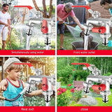 Dual-Outlet Garden Faucet – Stainless Steel, 2 Shut-Off Valves & Universal Hose Fit