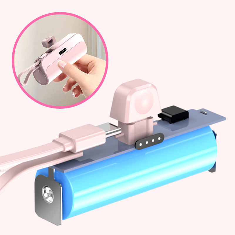10000mAh Power Bank – Built-In Lightning & USB-C Cables, Compact Portable Charger