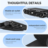 Car Headrest Fan – Dual Turbine, 3-Speed & 3000mAh Rechargeable