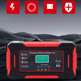 12V Car Battery Charger – 6A, LCD Display, Pulse Repair & 4–100Ah