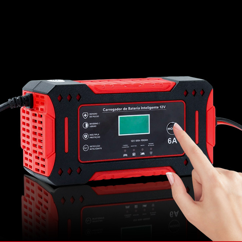 12V Car Battery Charger – 6A, LCD Display, Pulse Repair & 4–100Ah