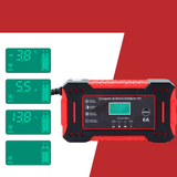 12V Car Battery Charger – 6A, LCD Display, Pulse Repair & 4–100Ah