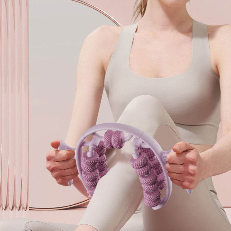 Enhanced Product Title: Ergonomic Leg Massage Roller with Stimulating Nodules for Deep Tissue Relief and Relaxation